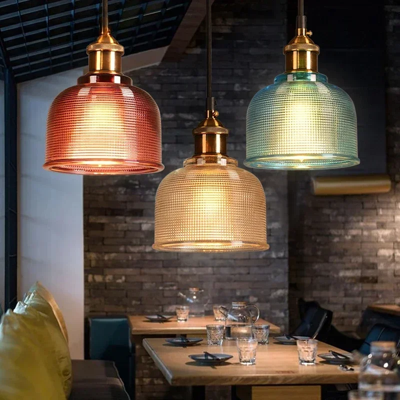 Nordic Glass Pendant Light Modern Brass Creative minimalist Chandelier For Dinning Room E27 Transparent Lampshade  Restaurant