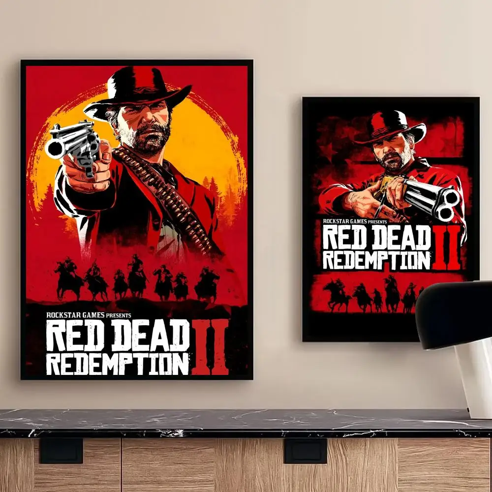 G-Game Red Dead Redemption 2 ملصق عالي الدقة ذاتي اللصق مقاوم للماء مثالي للمنزل والمكتب وغرفة النوم هدية رائعة #2