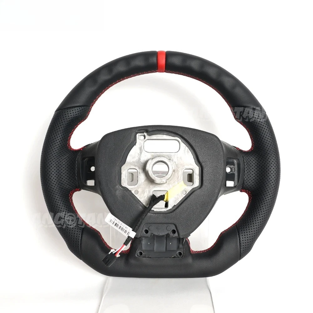 

Full Leather Steering Wheel D-shape Flat Bottom For Chevrolet Camaro ss zl1 2016-2024 Without Heating Function Steering Wheel