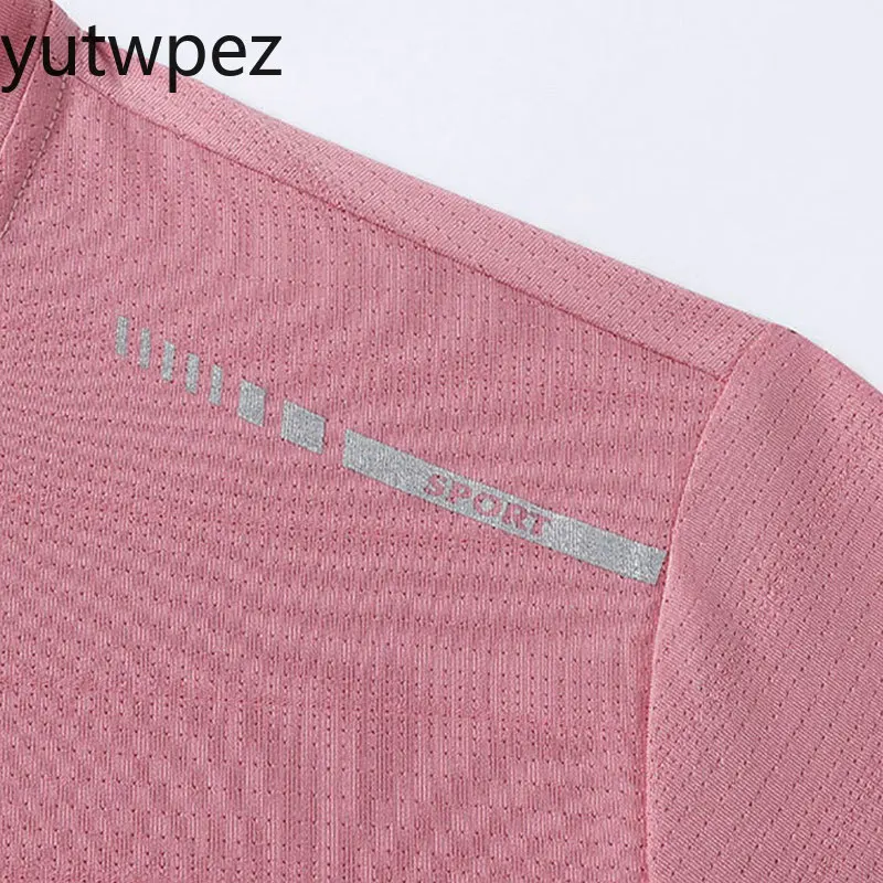 Women Running T-Shirt Reflective High Elastic Breathable Running Sports T-Shirt Summer Quick-Drying Ice Silk Cool Short Sleeves