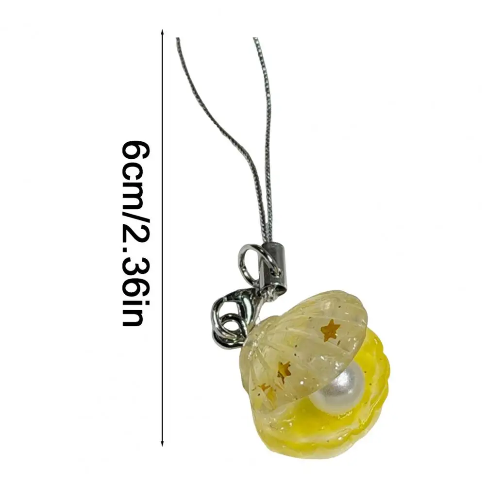 Translucent Keychain Charm 2pcs Keychain Pendant Set with Imitation Pearls Translucent Gradient Glitter Keyrings Lobster Clasp