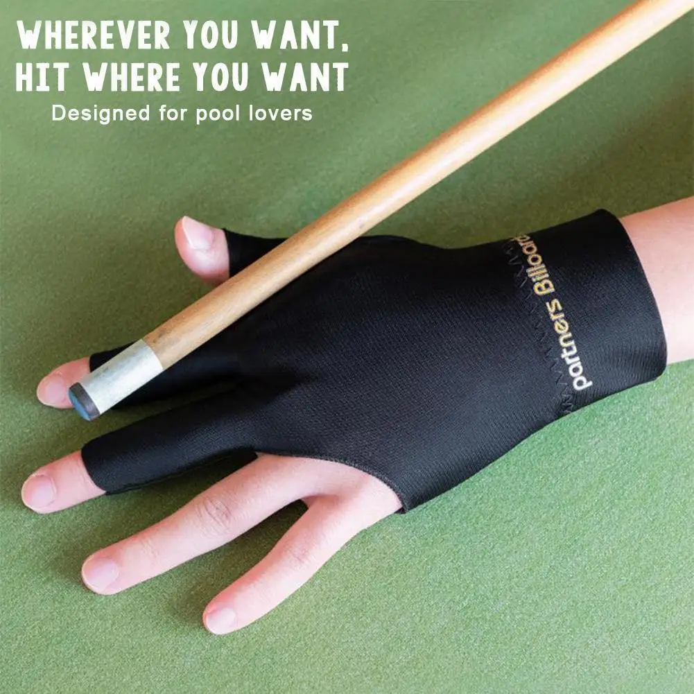 Billiard Three Finger Gloves Fashion Anti Slip Single Left Hand High Elasticity Glove Non-slip Billiard Cue Accessories