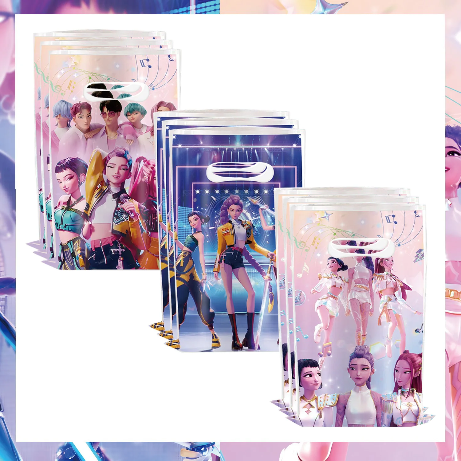 10/50 sacs cadeaux Kpop pour fête d'anniversaire, sacs à bonbons, sacs de fête, cadeaux souvenirs pour enfants, fournitures de fête prénatale, cadeaux