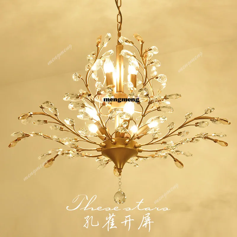 

Living room lamp, dining room lamp, clothing store, retro art light luxury crystal chandelier.