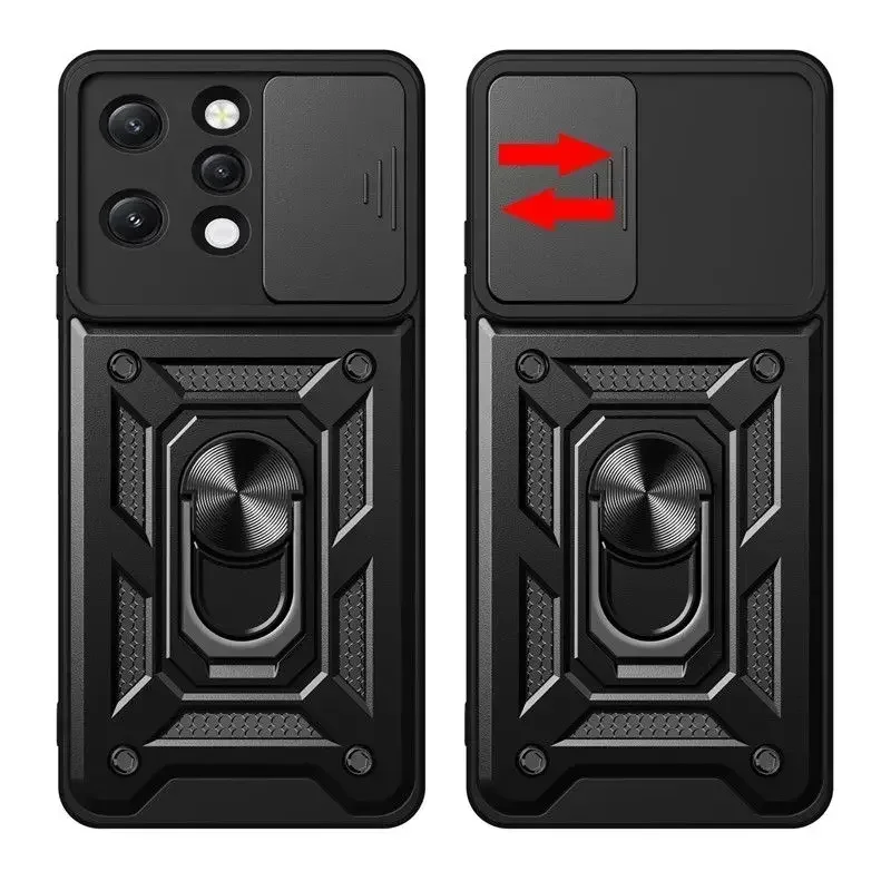 For Xiaomi Redmi 12 4G Case Camera Lens Protective Armor Shockproof Magnetic Holder Ring Back Cover For Redmi 12 Redmi12 Cases