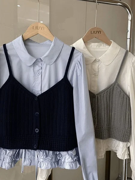 Women's Hollow out Knitted Tank Top 2026 Spring Autumn Layering Vest Korean Style Personality Upper Trendy Short Length Singl...