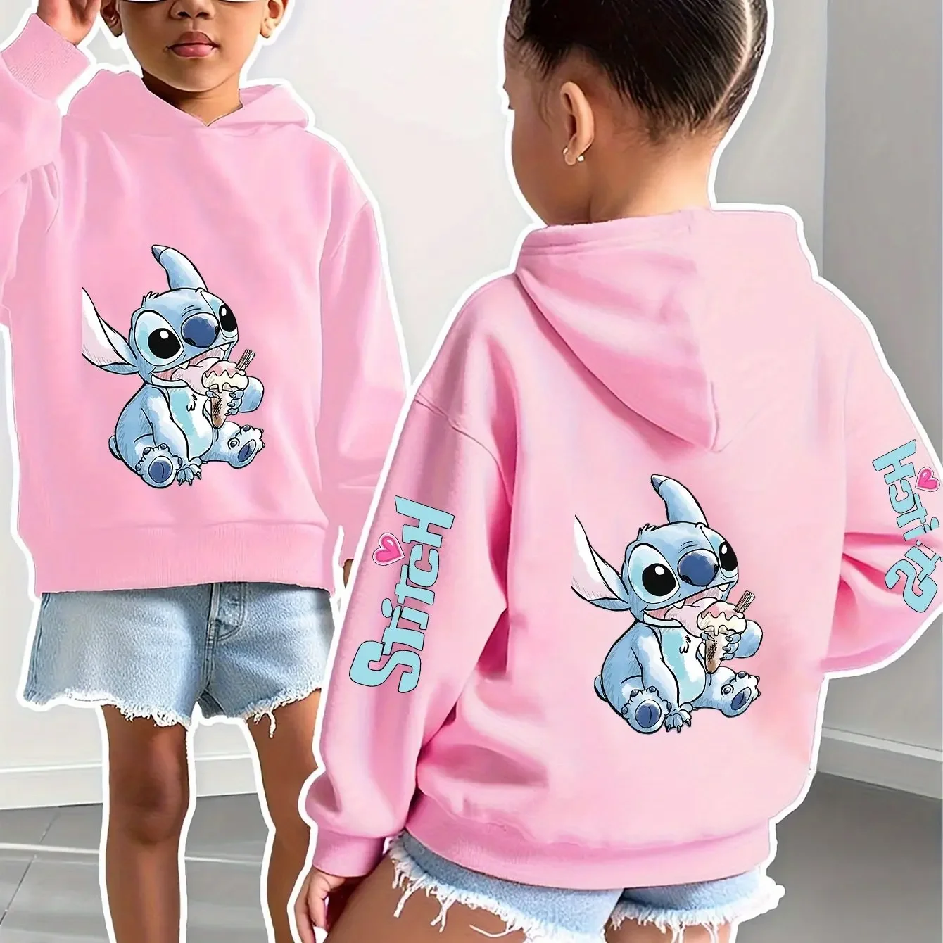 

Повседневная толстовка с капюшоном Disney Stitch Series для мальчиков и девочек с двусторонним принтом. Идеальный подарок на дни рождения и обратно в школу.