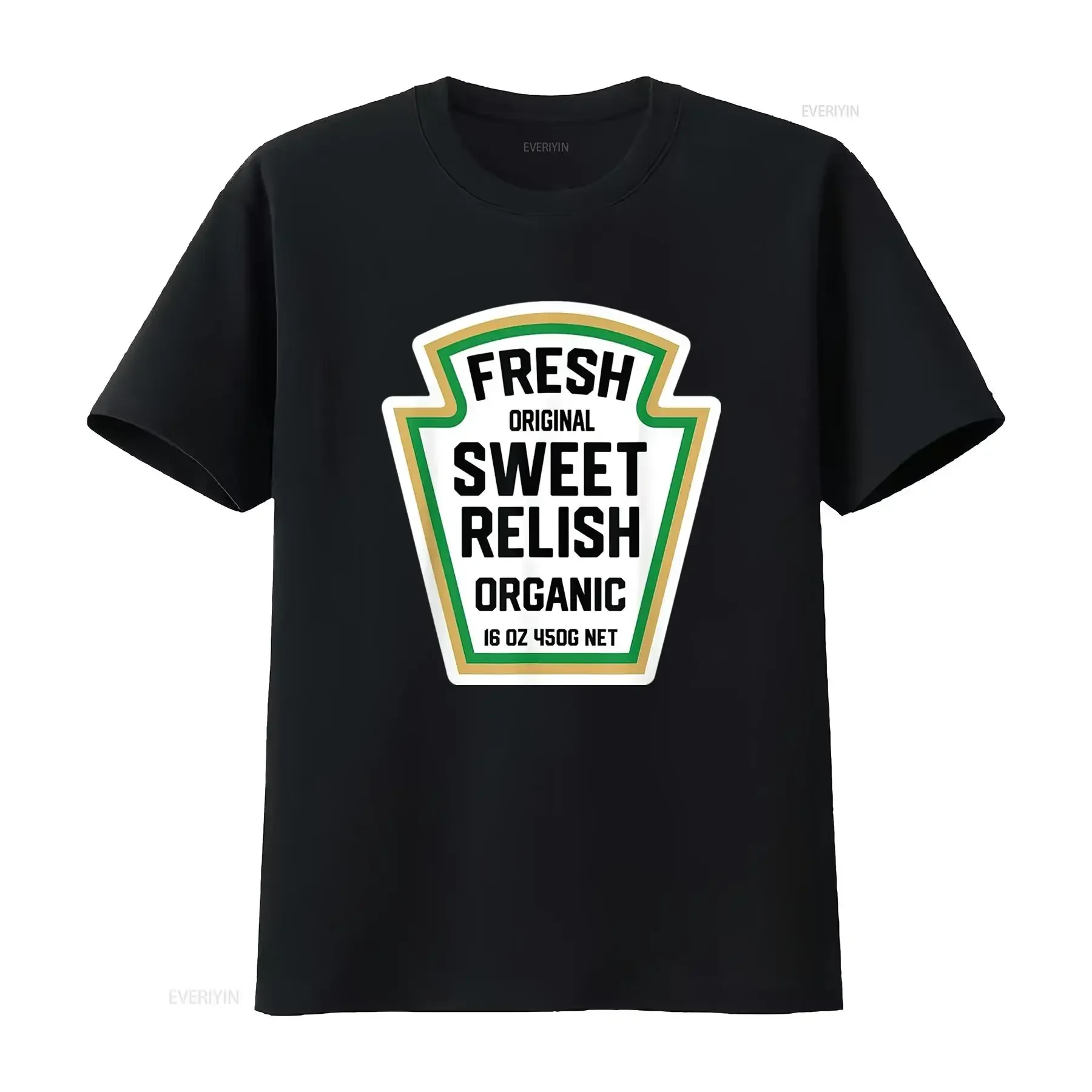 

Sweet Relish Label Graphic Tee Men Casual Cotton Short Sleeve Crewneck T-Shirt for Trips