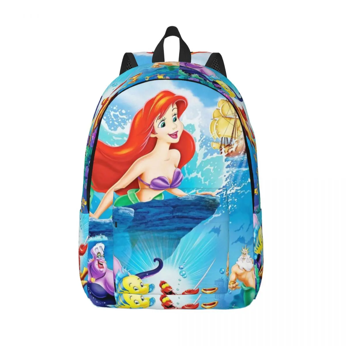 

Custom Little Mermaid Poster Laptop Backpack Women Men Fashion Bookbag for College School Students Bag