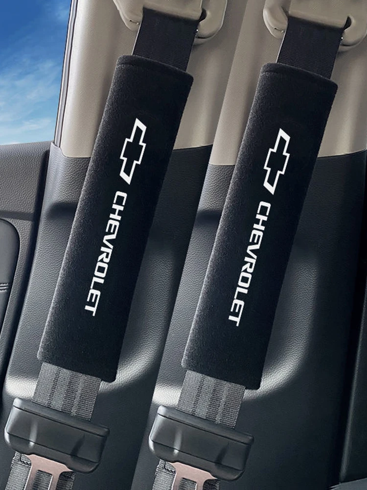Juste de ceinture de sécurité réglable avec logo de voiture, housses de sangle initiées, coussin pour Chevrolet Malibu Camaro Trax Blazer Tamangez