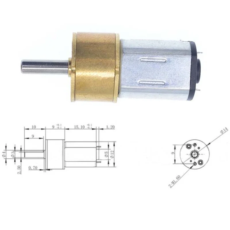 N20 DC 3V 6V 12V Micro Speed Gear Motor 25-2400RPM Reduction Gear Motor Electric Metal Gear Reducer Motor for Car Robot Model