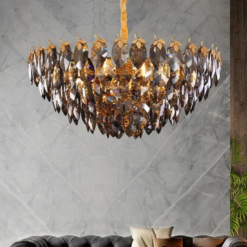 

Modern luster k9 Crystal Chandelier Living Room Luxury decor black/Gold Island lighting 110v220v