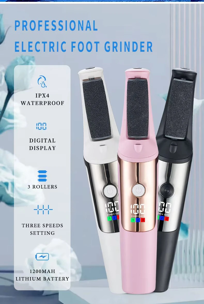 مزيل مسامير القدم الكهربائية المحمولة السلس ملف القدم الكهربائية لإزالة الجلد الميت الجاف المتشقق القابلة لإعادة الشحن مجموعة العناية بالقدم #5