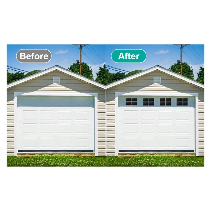 Magnetic Garage Door Window Hardware Faux PVC Fake Decorative Window Decals Kits For Car Metallic Garage