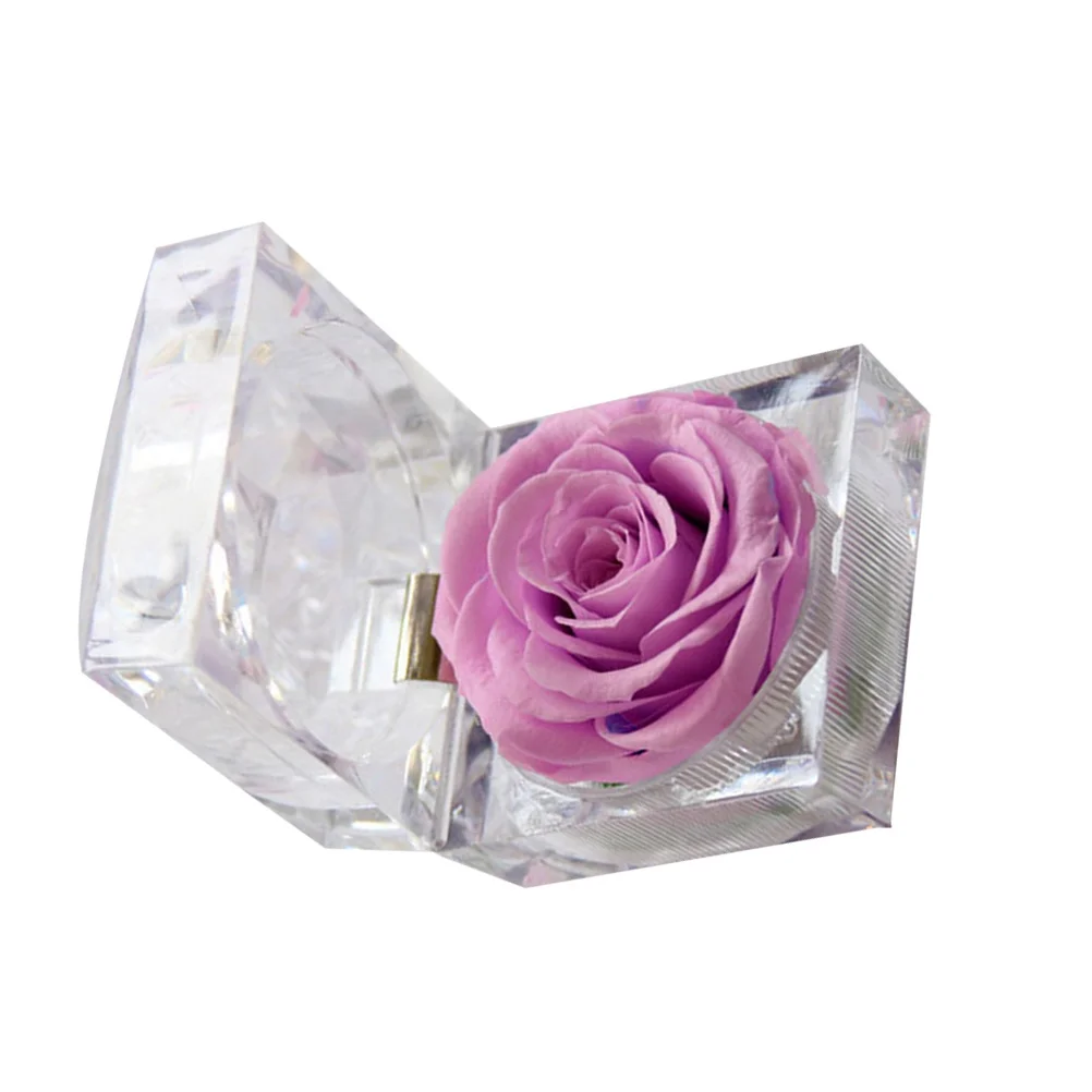 1 pçs eternidade rosa preservada flor luz roxa decoração para sala de estar quarto aniversário de casamento rosa presentes