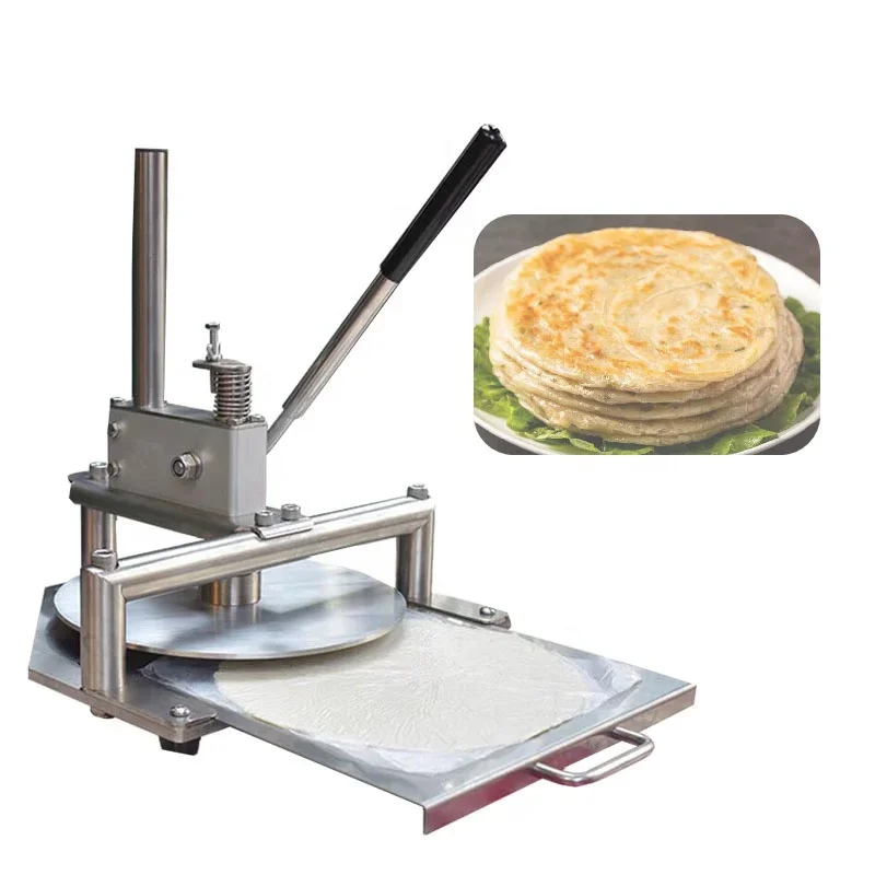 Pizza Dough Pressing Machine Round Pancake Dough Press Machine Stainless Steel Manual Dough Press Machine