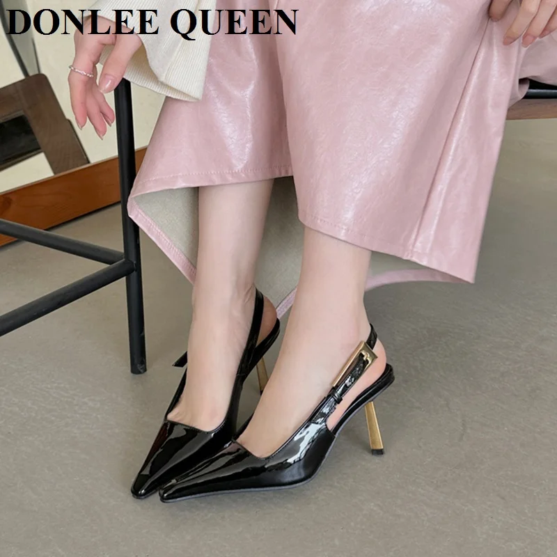 Fashion Pointed Toe Women High Heels 2024 Spring And Autumn New Royal Sister Style Sexy Thin Heels Pumps Shallow Mule Size 35-40