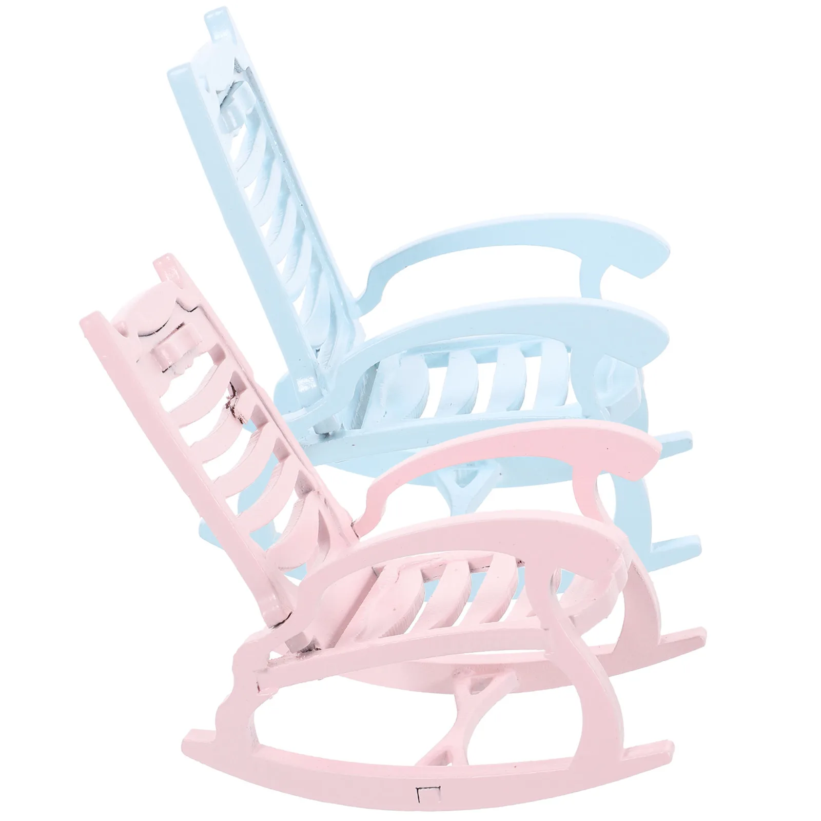 

2Pcs Mini Wooden Rocking-Chair for Mini House Decor Desktop Ornament Micro Landscape Decoration DIY Craft Accessory Wooden