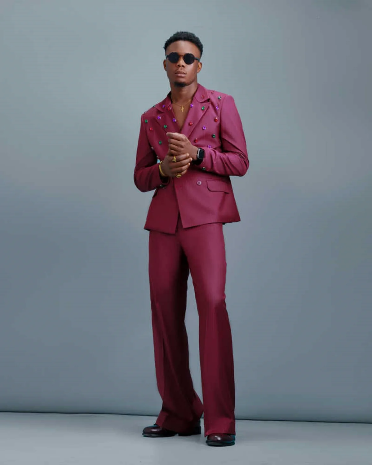 패션 디자인 남성 정장 슬림 2피스 재킷 바지 비딩 다이아몬드 캐주얼 행사 파티 디너 파티 맞춤 제작