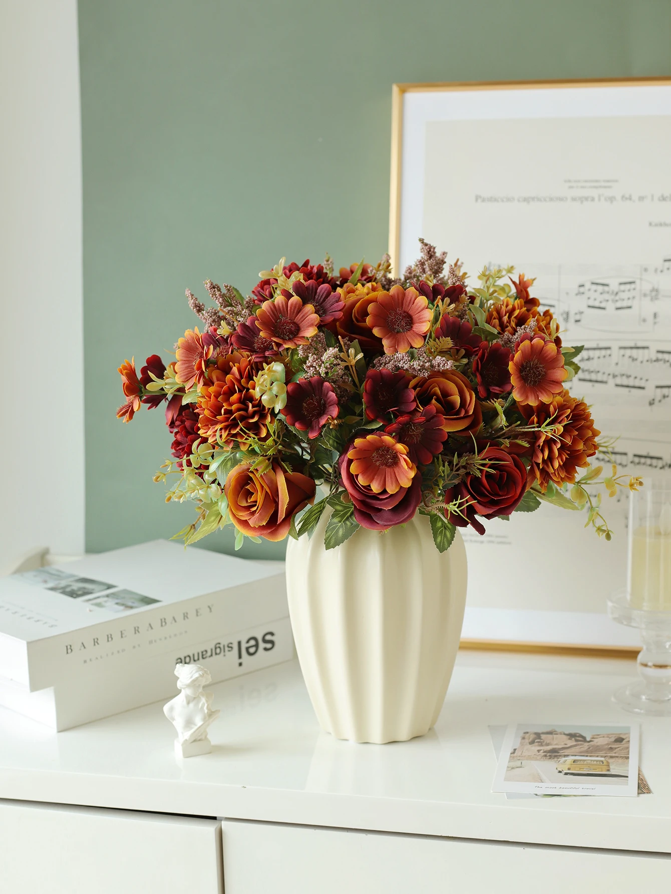 Künstliche Rosen für Zuhause, Tischdekoration, Herbst, Halloween, Hochzeit, Brautstrauß, Garten, Kunstseide, Vasen, DIY-Geschenke – Detail 8