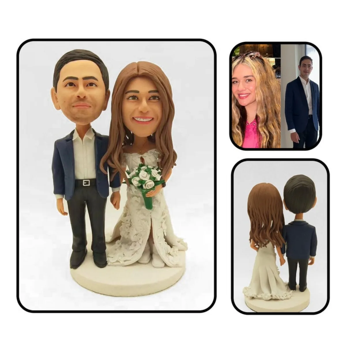 

Personalized Photo Bobblehead Custom Handmade Clay Figurine Hand Sculpted Unique Gift For Wife Husband Anniversary Wedding