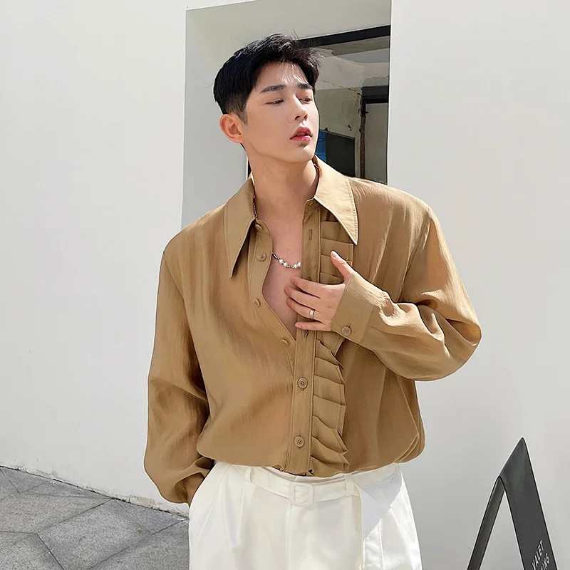 

Summer Faion Men's irt Retro Floral Print Double Buttoned ort Sve Suit Collar Casual Youthful Sle All Seasons Wear