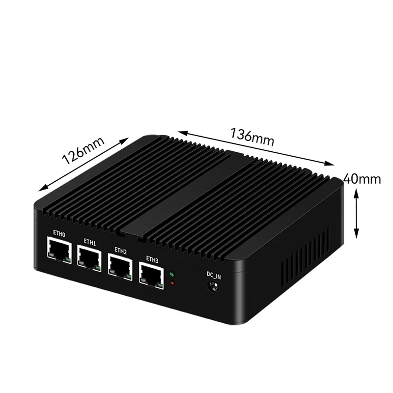 Fanless Mini PC Firewall DHCP Gateway Server Intel N150 N5105 Processador M.2 NVMe SSD 4x 2.5G Ethenret Windows Linux Pfsense