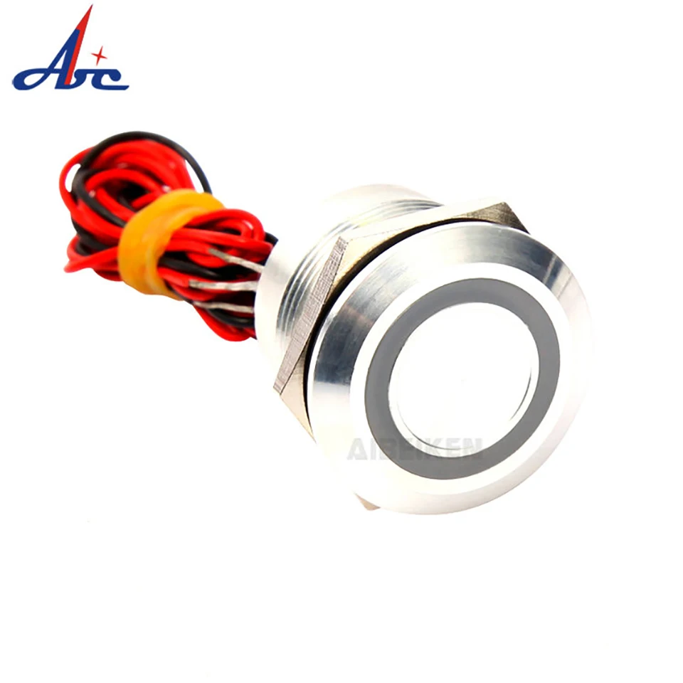 

16mm 19mm 22mm Ring LED Lighted 3-24V Metal Piezo Switch Waterproof IP68 Touch Switch Latching Momentary Push Button Switch