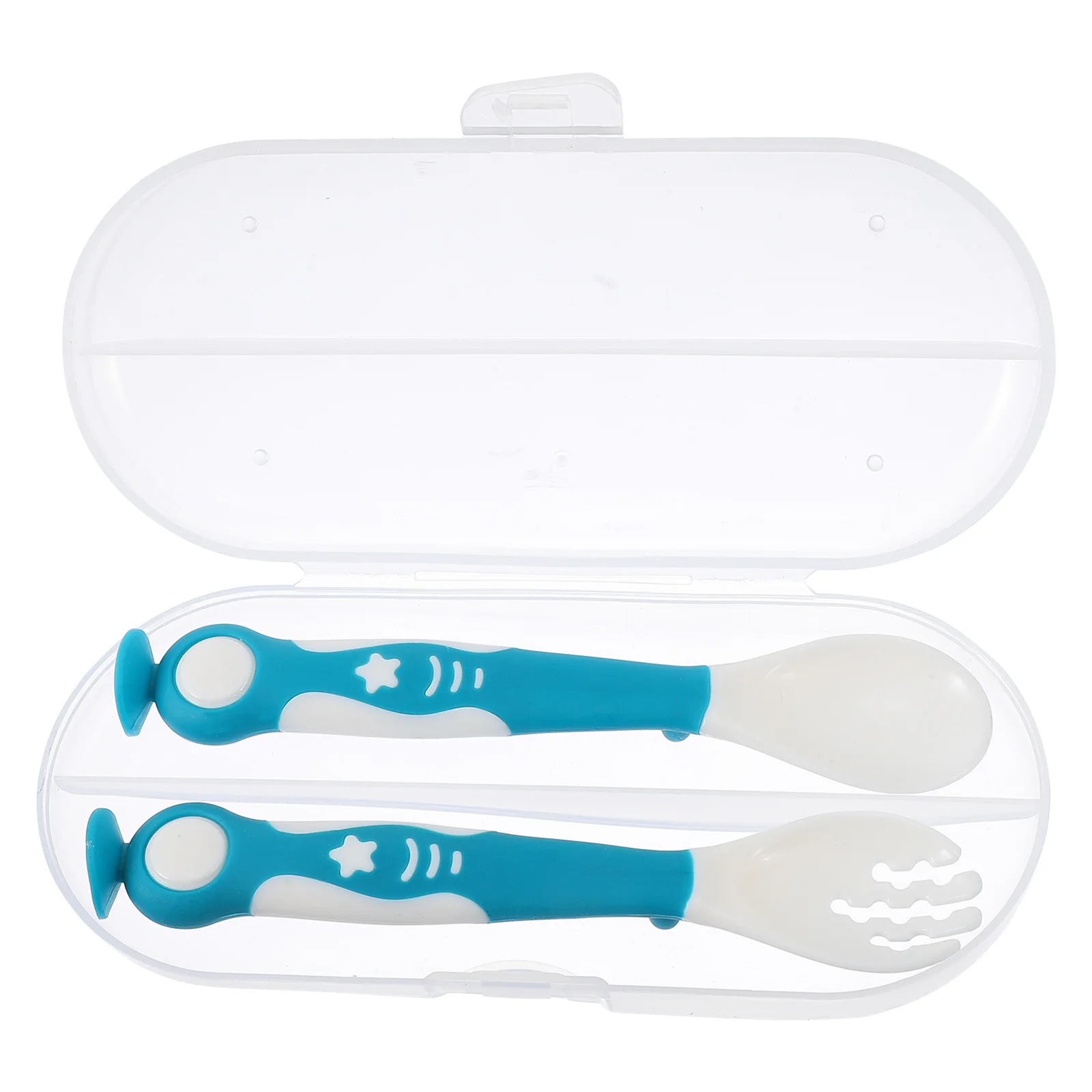 

Детский набор столовых приборов из ТПЭ, детская ложка, вилка, портативное кормление, обучение еде для малышей, столовая, безопасное, стерилизованное