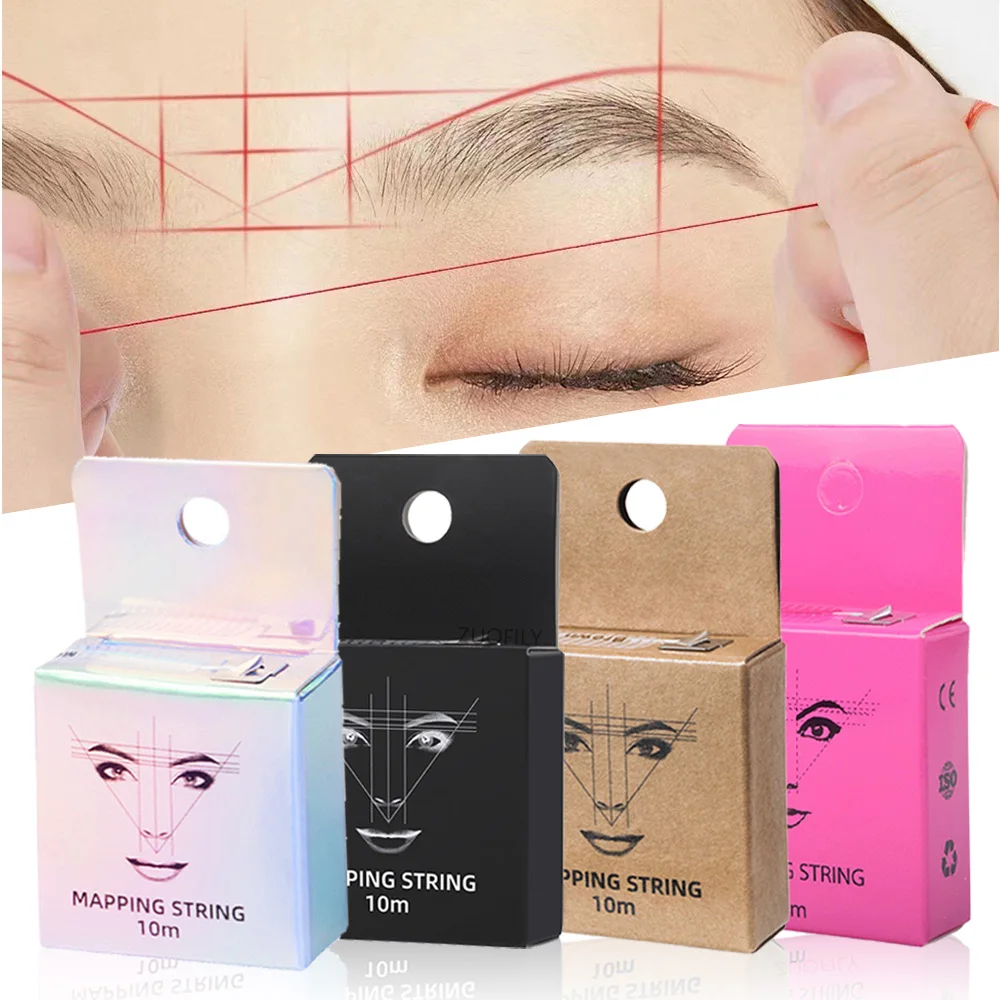 5 Colors Tattoo Thread Eyebrow Marker Thread Tattoo Brows Ruler Auxiliary Line Drawing With Ink Positioning Mapping Line Box