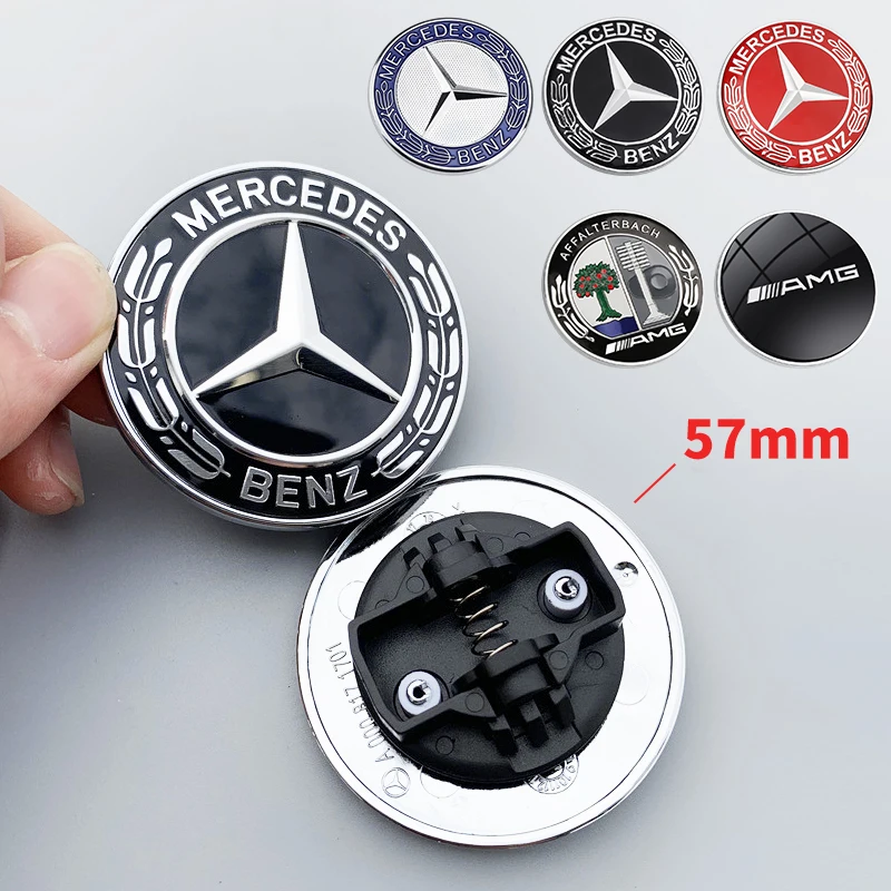 

1pcs 57mm Car Front Hood Emblem Goods For Mercedes Benz AMG W212 W213 W205 W177 V177 W247 W176 CES CLS CLA CLK CLG GLS X253 W166