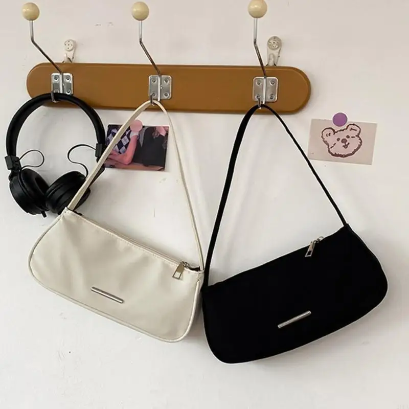 

Fashionable Nylon Retro Shoulder Bag Simple Vintage Design Underarm Bag Stylish Solid Color for Women Girls Gift 20CA