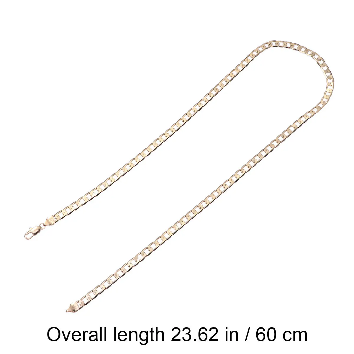 

24 Inch Men Necklace Hip Hop Chain Gold Plated 18K Link Chain Punk Style Jewelry Perfect Party Banquet Accessory