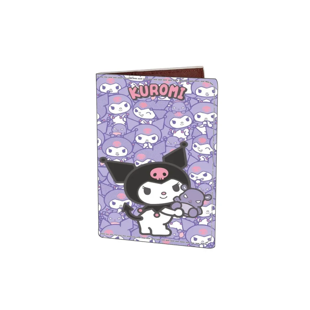 New Sanrio Passport Cover Hello Kitty Melody Kulomi Cartoons Print PU Protective Case Portable ID Travel Credential Card Holder