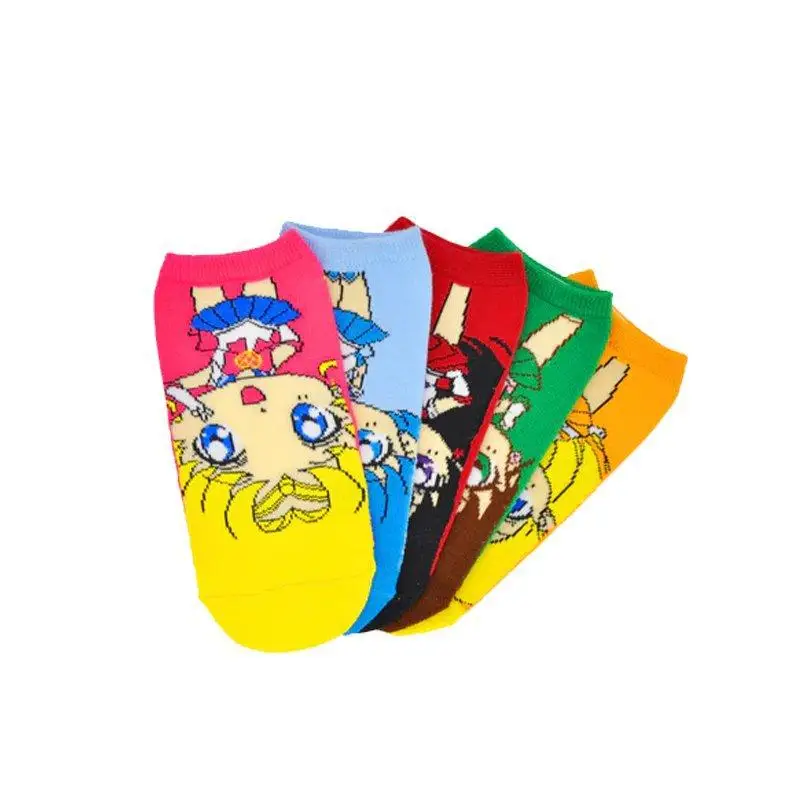 New Kawaii Cute Sailor Moon Socks Boat Socks Pure Cotton Socks Four Seasons Sweet Cartoon Versatile Birthday Gift For Children