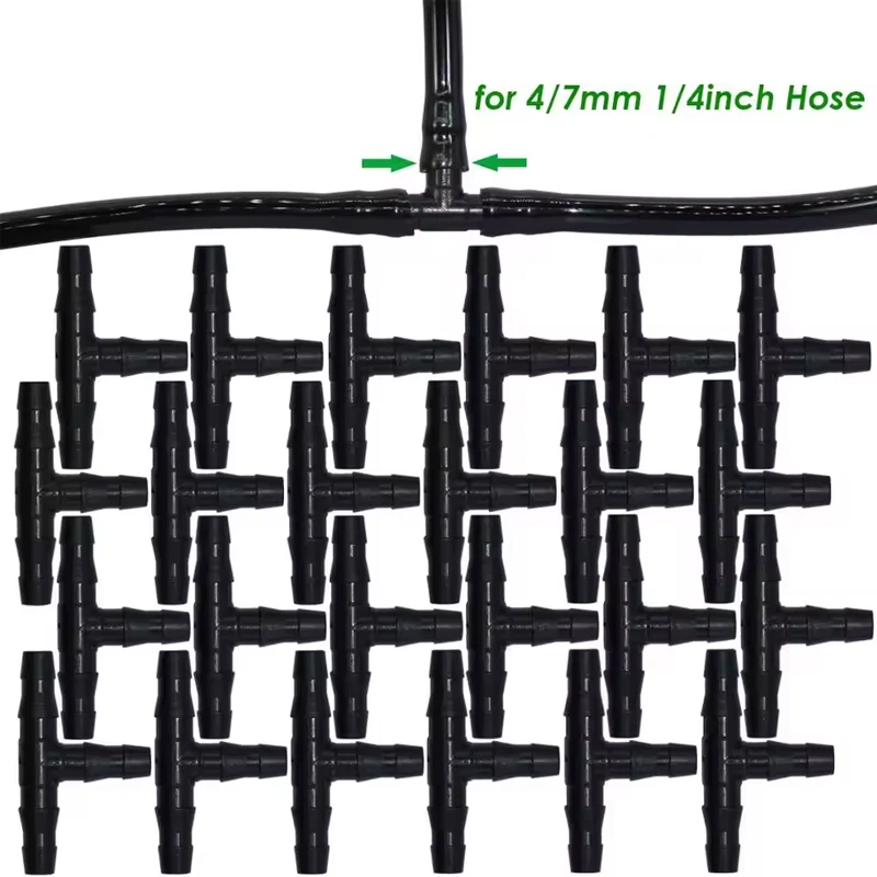 ข้อต่อรูปตัวทีขนาด 1/4 นิ้ว สำหรับระบบน้ำหยด ใช้กับท่อขนาด 4 มม./7 มม. เหมาะสำหรับสวนและโรงเรือน