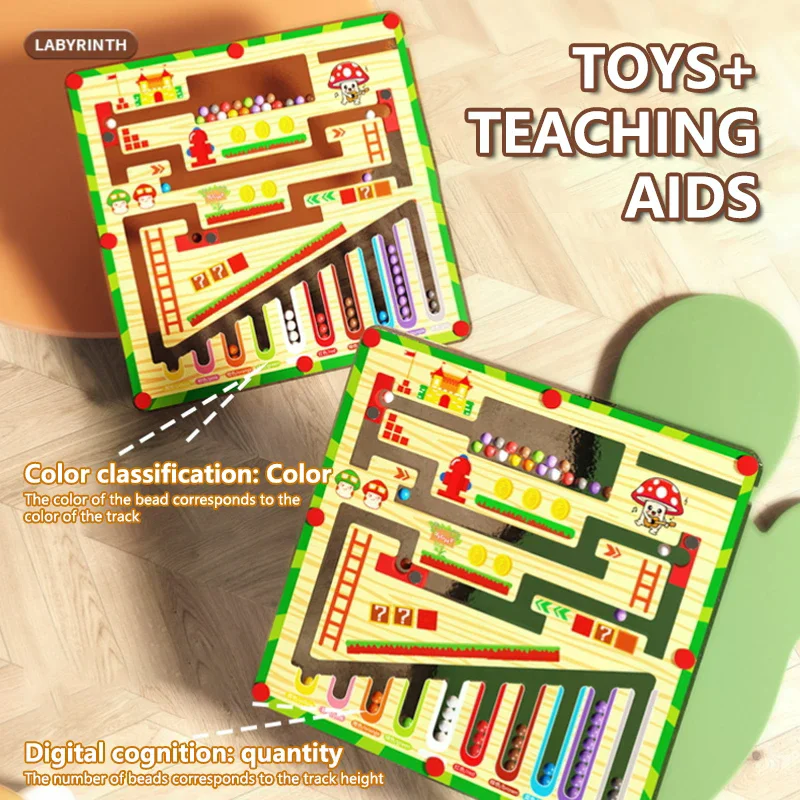 Labyrinthe de balle de marche magnétique pour enfants, favorise la concentration et l'écriture ; Un jeu de puzzle pour l'éducation précoce pour les enfants de 3 ans.