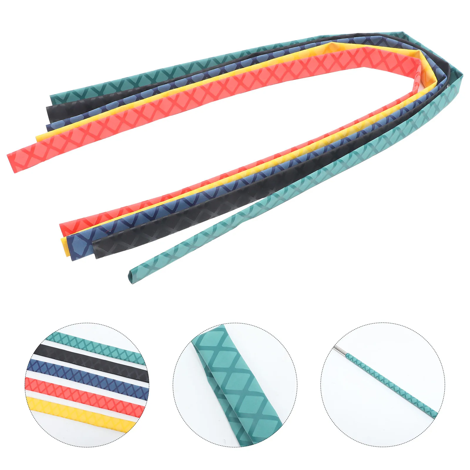 

5Pcs Heat Shrink Handle Sleeve Anti-Slip Wrap Insulated for Fishing Rod Drumstick Badminton Racket Multi-Use Grip