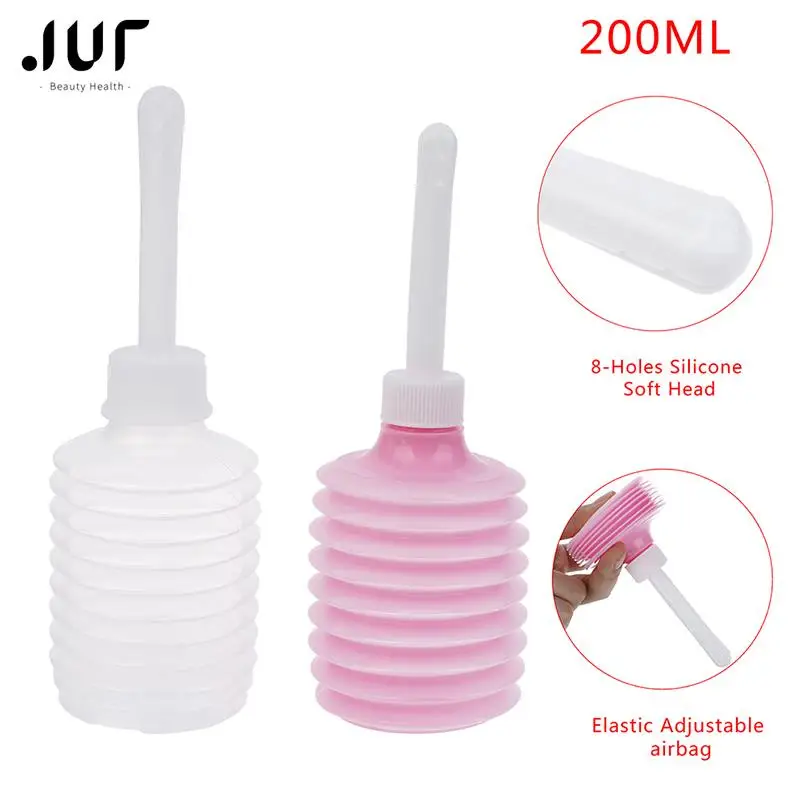 1Pcs 200ml Disposable Medical Vaginal Irrigator Retractable Vagina Anal Douche Feminine Hygiene Enema Cleaner PVC Rectal Syringe