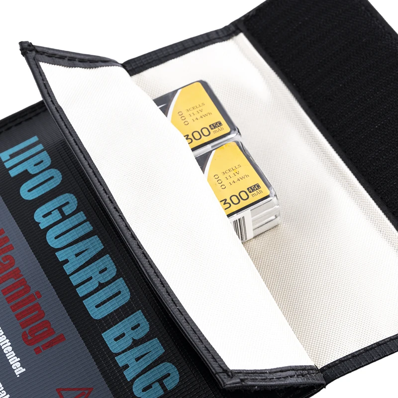 Fireproof RC Lipo Battery Safety Bag with Adapter Cable Hole Explosion Proof Pouch for DIY Charger Parts