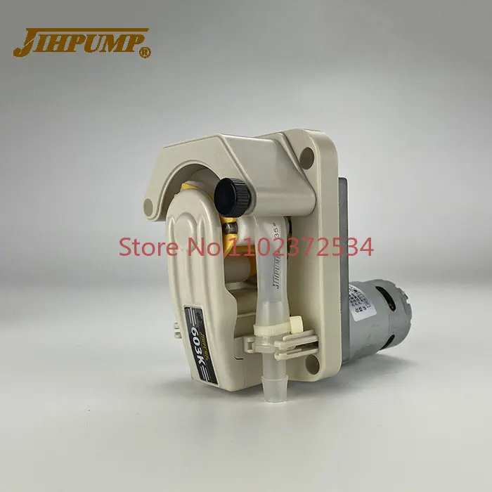 JIHPUMP 603K 12v 24v 8mm Small Liquid Dosing Hose Peristaltic Pump for Food Honey