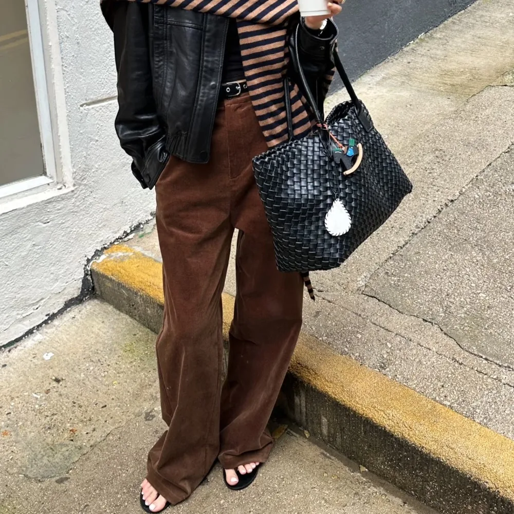 Pantalon en velours côtelé pur coton 100% naturel pour femme