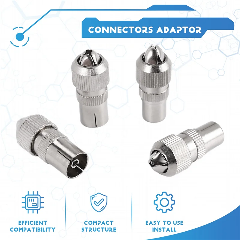 ABGR-10Pcs (5 × ذكر، 5 × أنثى) محول موصلات الكابلات المحورية للتلفزيون