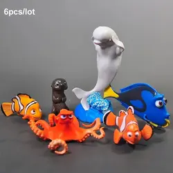 4-10cm 6Pcs/Set Disney Anime Finding Nemo Dory PVC Action Figure Toys Posture Model Collection Figurine Doll For Kids Gifts