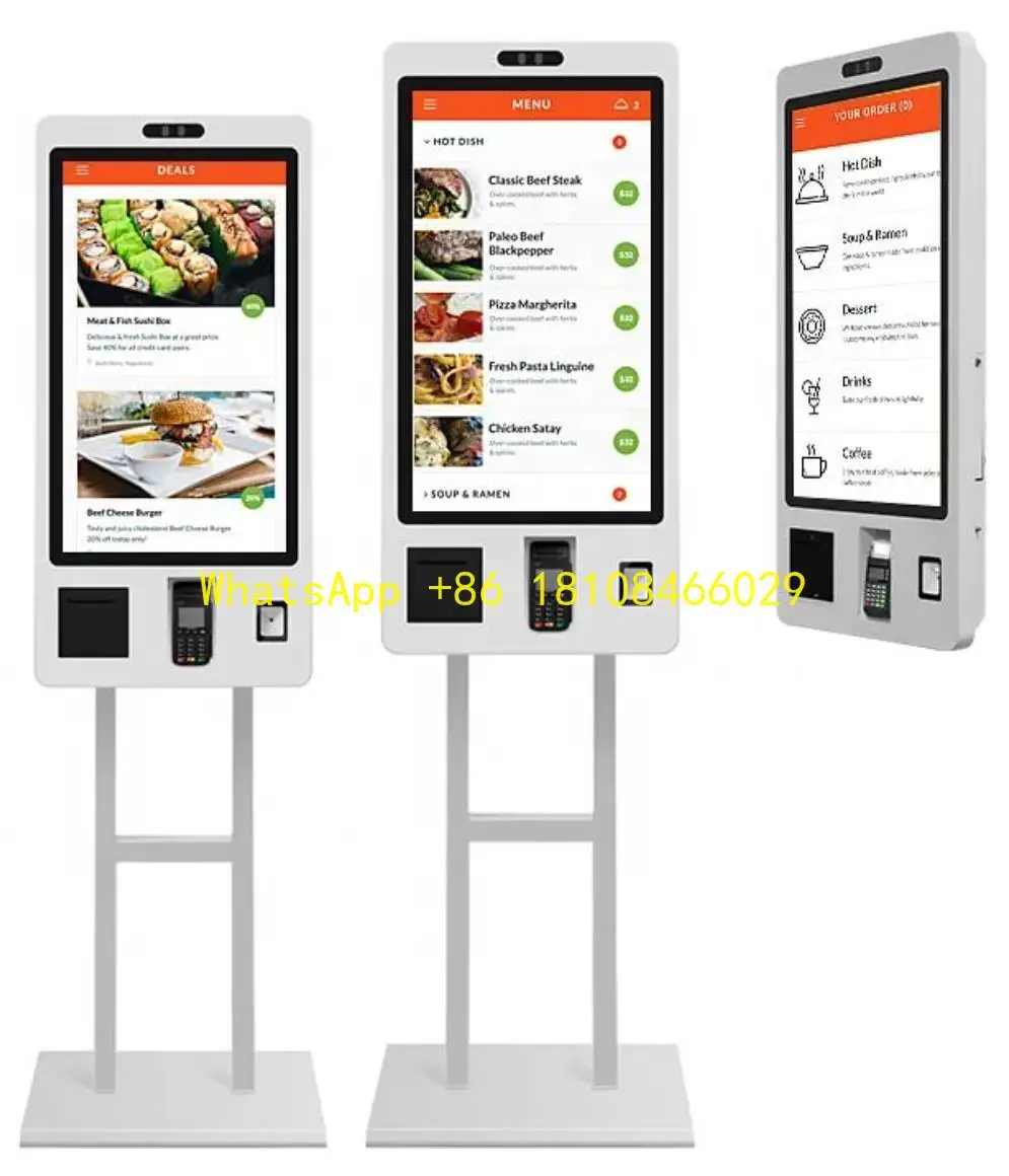كشك طلب الدفع للخدمة لماكدونالدز/مطعم OEM 32 بوصة طلب الطعام كشك شاشة تعمل باللمس نظام نقاط البيع آلة الدفع الذاتي ذاتية #1