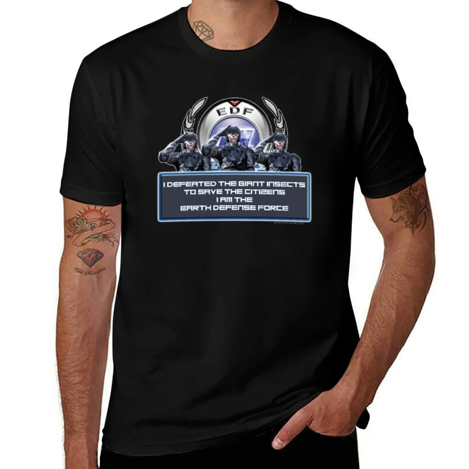 Earth Defense Force I am the Earth Defense Force EDF T-Shirt vintage vintage graphic tee t shirt men