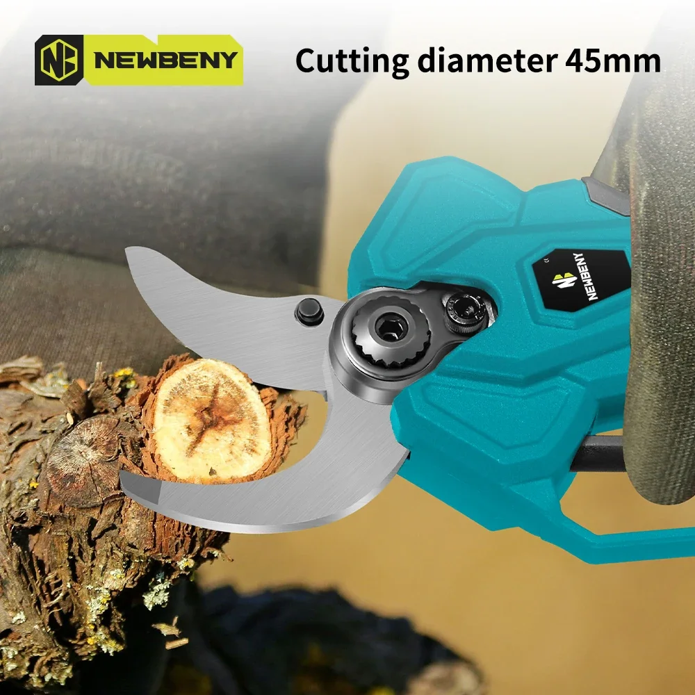 NEWBENY 45mm Brushless Electric Pruning Shears  4 Gears Cordless Efficient Garden Electric Scissors For Makita 18V Battery