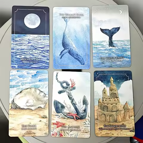 60 Pcs Oracle Cards The Dreaming Waves Oracle Deck 10.3*6cm Filled with Soft Feathered Whispers of Wisdom