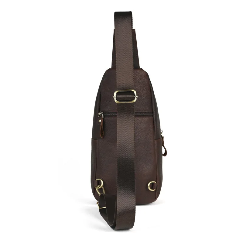 LD-Genuine leather crossbody bag for men, retro Crazy Horse single shoulder layered cowhide men's front shoulder bag