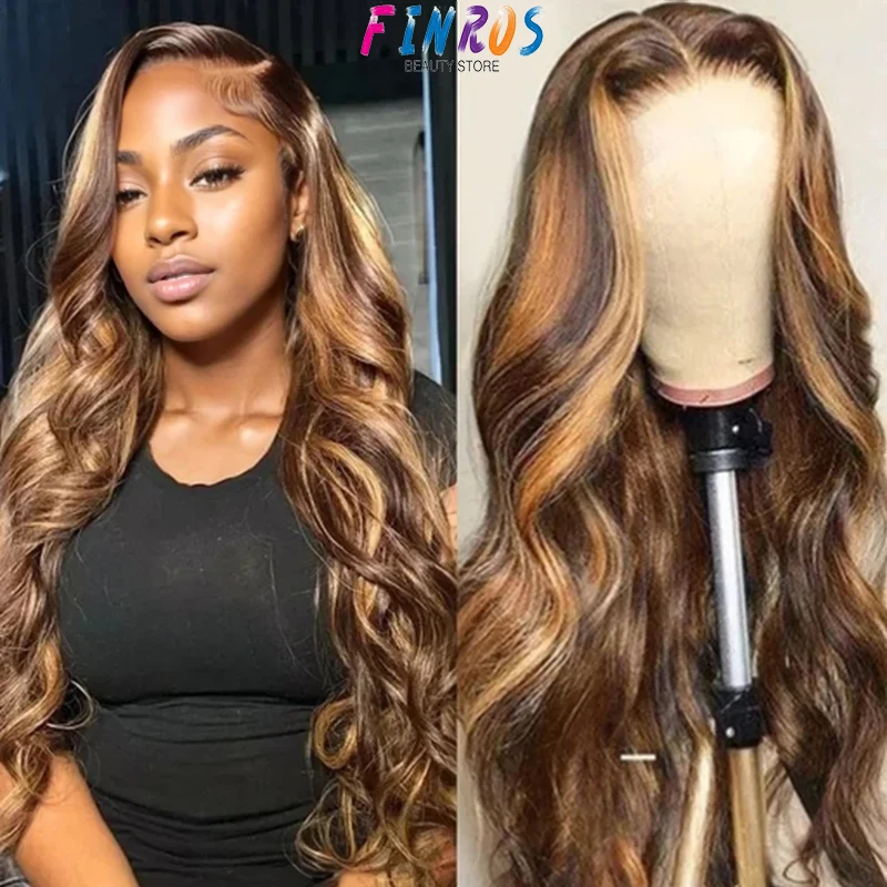 

Body Wave highlight hd lace wig 13x6 human hair Pre plucked lace frontal wigs choice 38 inch Cheap on sale clearance for women